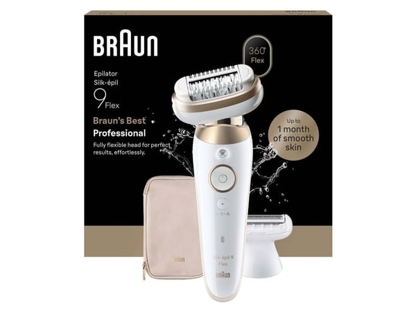 Epilator Silk-épil 9 Flex Wet &amp; Dry, langvarig glatt hud, 9-030 3D, gull