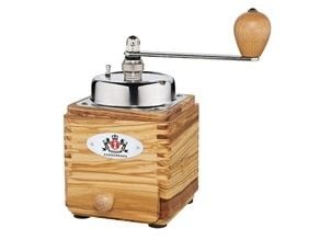 Zassenhaus kaffekvarn Zassenhaus Montevideo kaffekvarn med vevhandtag, 18x10x10 cm, kapacitet 50 g, olivträ och stål