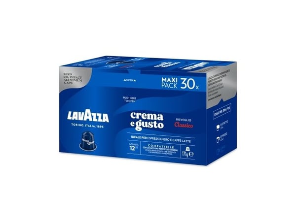 Lavazza Crema e Gusto, Kaffe kapsyl, Kaffemaskin, Middels brent, Nespresso, 30 kopper, 18 måned(er)
