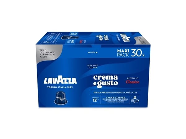 Lavazza Crema e Gusto, Kaffe kapsyl, Kaffemaskin, Middels brent, Nespresso, 30 kopper, 18 måned(er)