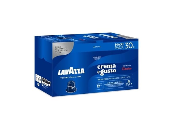 Lavazza Crema e Gusto, Kaffe kapsyl, Kaffemaskin, Middels brent, Nespresso, 30 kopper, 18 måned(er)