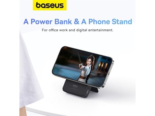 Baseus MagPro, 5000 mAh, Lithium Polymer (LiPo), Trådløs lading, 20 W, Hvit