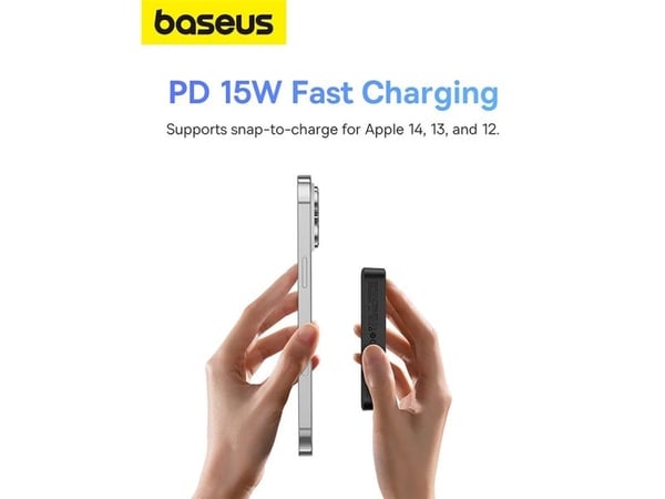 Baseus MagPro, 5000 mAh, Lithium Polymer (LiPo), Trådløs lading, 20 W, Hvit