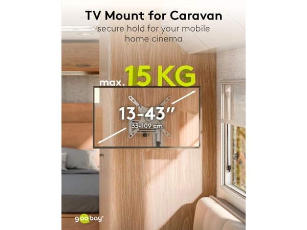 Goobay TV seinäteline Caravan FULLMOTION (M), hopea (71989)