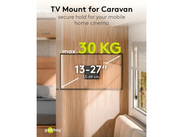GOOBAY TV veggfeste Caravan 13-27'', maks 30kg, FAST (S) sort