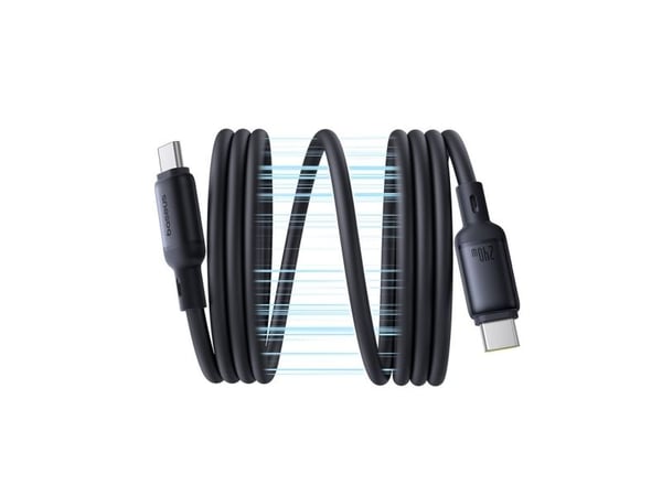 Baseus PicoGo - USB-kabel - 24 pin USB-C (hann) til 24 pin USB-C (hann) - 1 m - Fast Power Charging (240W), magnetisk - svart