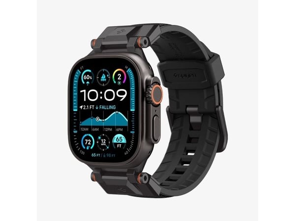 Spigen DuraPro Armor, Band, SmartWatch, Sort, Apple, Apple Watch Ultra (49mm), Nylon, Termoplastisk polyuretan (TPU)