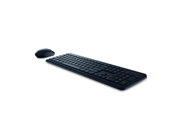 DELL KM3322W, Trådløs, RF kabel-fri, Plunger key switch, AZERTY, Sort, Mus inkludert