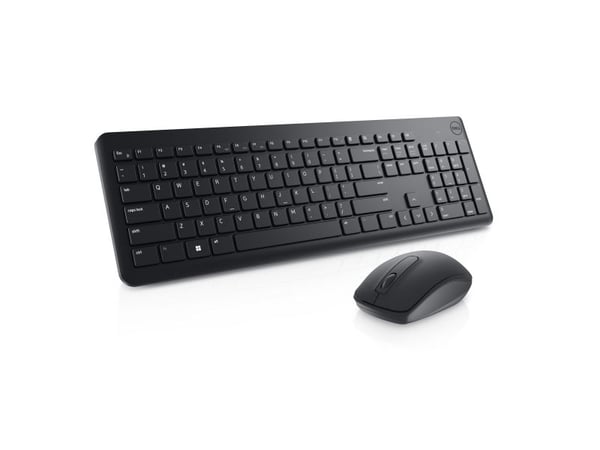 DELL KM3322W, Trådløs, RF kabel-fri, Plunger key switch, AZERTY, Sort, Mus inkludert