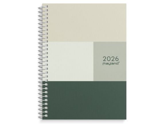 A6 ugekalender tværformat tekstilpræg 2026