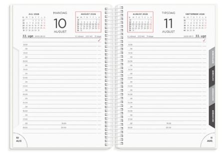 Dagkalender hvid PP-plast 2026