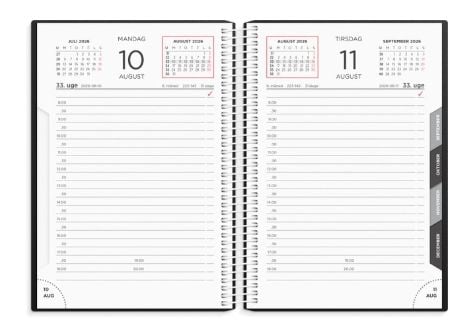 Dagkalender sort PP-plast 2026
