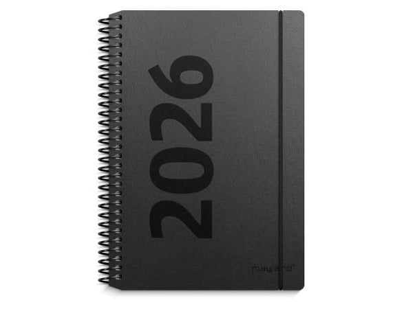 A6 ugekalender højformat matsort genbrugskarton 2026