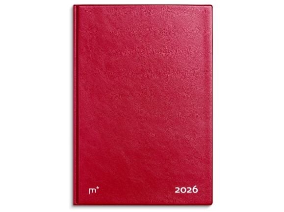 Mayland 16194010, 156 ark, Innbundet (hardcover), Rød, 1 uke på 2 sider, Mandag - søndag, 177 mm