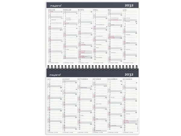 Mayland 16147000, Bord, 22 sider, A5, Flerfarget, Plast, 6 months