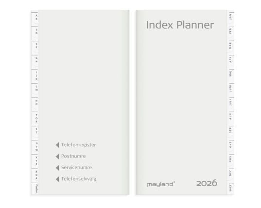 Index Planner månedskalender REFILL + tlf.reg. 2026