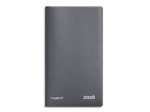 Mayland 16090050, 36 sheets, Hardcover, Grey, Month on 2 pages, Lined paper, 100 mm