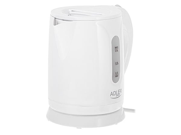 Adler AD 1371W, 0,8 l, 800 W, Hvit, Plast, Vannivåindikator, Trådløs