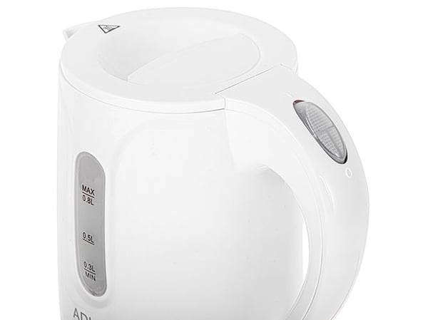 Adler AD 1371W, 0,8 l, 800 W, Hvit, Plast, Vannivåindikator, Trådløs