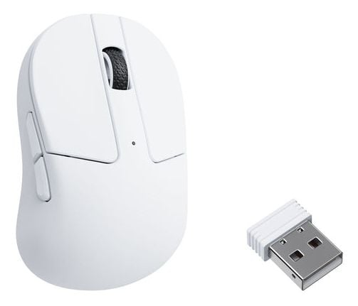 Keychron M4 - Mus - ergonomisk - optisk - 5 knapper - trådløs, kablet - 2.4 GHz, Bluetooth 5.3, USB-C - hvit