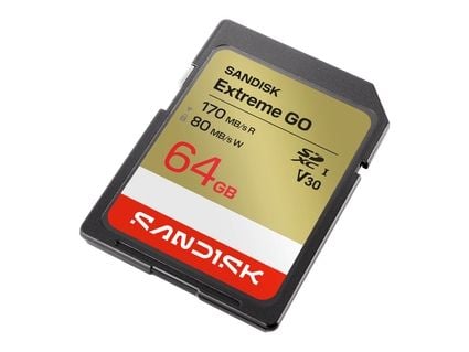 SanDisk Extreme Go - Flashminnekort - 64 GB - Video Class V30 / UHS-I U3 - SDXC UHS-I