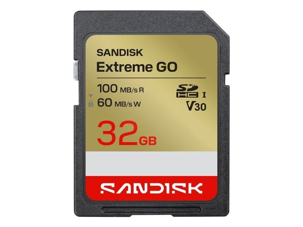 SanDisk Extreme Go - Flashminnekort - 32 GB - Video Class V30 / UHS-I U3 - SDHC UHS-I