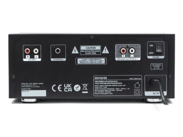 Aiwa MSBTU-550, Hjemmelydanlegg (mikro), Svart, 1 plattformer, Brett, 50 W, RCA