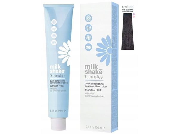 Milk Shake, 9 Minutes, permanent hårfärg, 5.165AR Ash Red Intense Light Brown, 100 ml för kvinnor