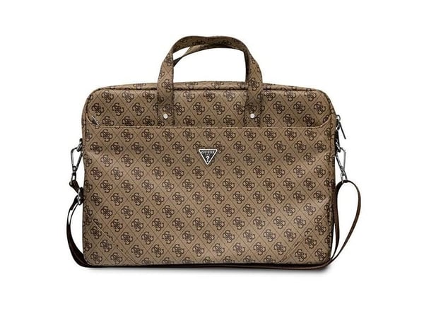 Guess Saffiano 4G Triangle Logo-veske til 16\" laptop - brun