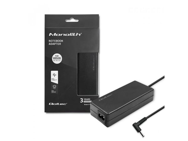 QOLTEC 52406 verkkolaite Samsungille 65W / 19V / 3.42A / 3.0x1.0