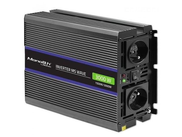 Qoltec Monolith 3000 MS Wave spenningsomformer | 12V til 230V | 1500/3000W | USB