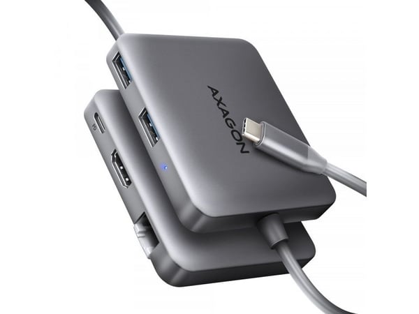 AXAGON HMC-5HL - Dokkingstasjon - for skrivebord, smarttelefon, bærbar - USB-C 3.2 Gen 1 / USB 3.0 / Thunderbolt 3 / Thunderbolt 4 - HDMI - 1GbE