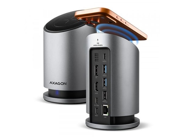 AXAGON HMC-WL9 - Dokkingstasjon - for bærbar, skrivebord, bærbar, smarttelefon - USB-C 3.2 Gen 2 / Thunderbolt 3 / Thunderbolt 4 / Thunderbolt 5 - ...