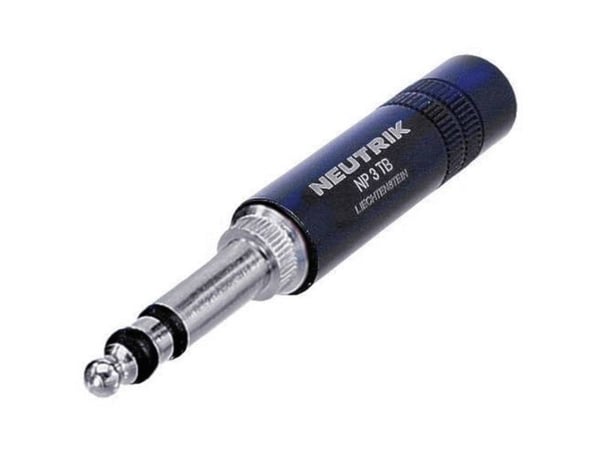 Neutrik NP3RX-BAG, 1/4" phone plug, Sort, Nickel, -20 - 65 °C, 15,4 mm, 52 mm