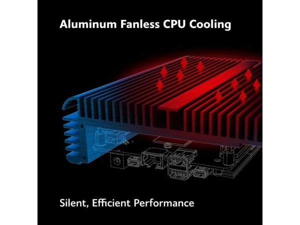 Akasa Newton RC, kompakti tuulettimeton kotelo ASUS NUC 14 Pro:lle