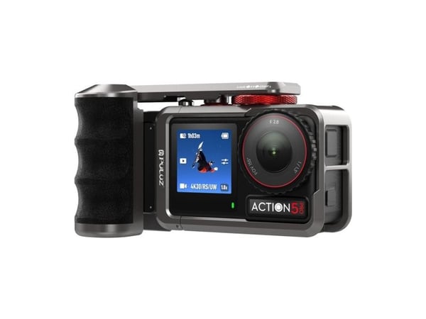 Beskyttelsesetui i metall med Puluz-håndtak for DJI Osmo Action 5 Pro / Action 4 / Action 3