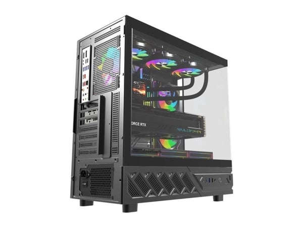 DarkFlash DS950V chassi med skärm (svart) + 6 fläktar