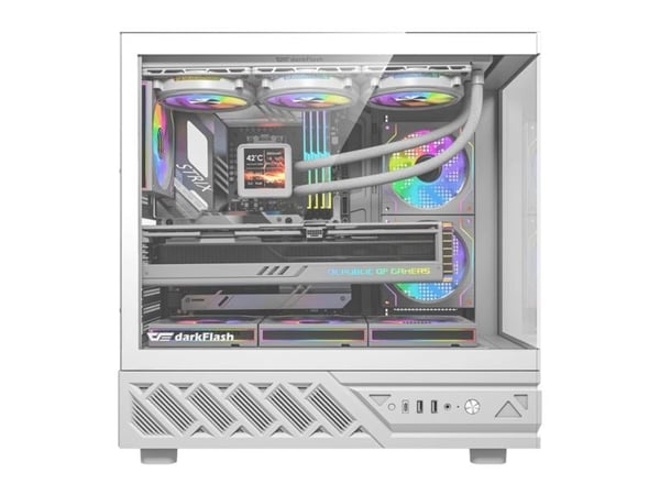 DarkFlash DS950V chassi med display (vit) + 6 fläktar