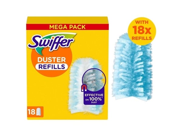 Swiffer støvmagnet-kluter - 18-pak refill - tar opp støv, smuss og hår fra alle overflater - 1 stk (8700216676892)