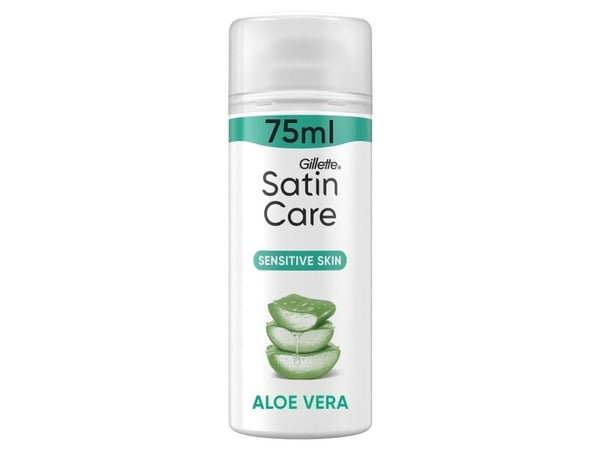 Gillette Satin Care Sensitive, Rakgel, Kvinna, Känslig hud, 75 ml, Water/EAU, Glycerin, Palmitic Acid, Triethanolamine, Stearic Acid, Isopentane, G...