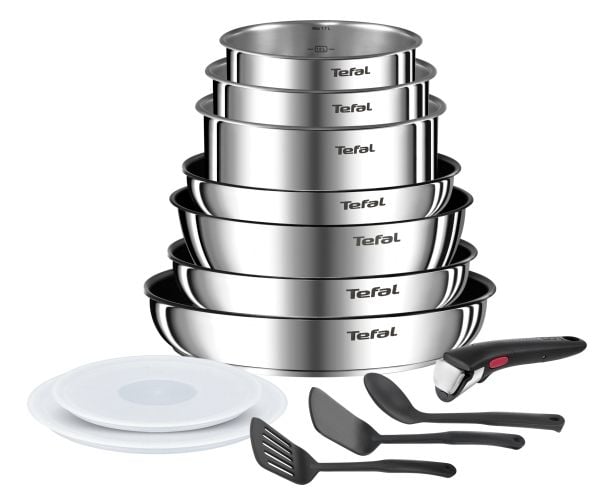Tefal Ingenio L897DS04, Blandat set, Rostfritt stål, Rostfritt stål, Titan, Svart, Thermo-Spot