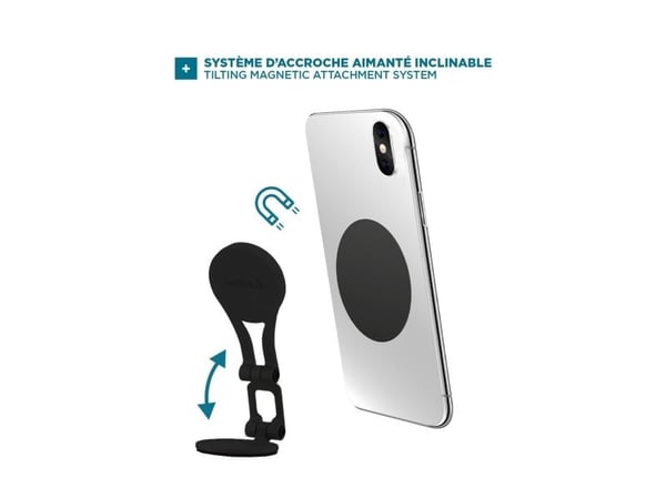 Mobilis U.FIX - Bilholder for mobiltelefon - magnetisk feste - svart