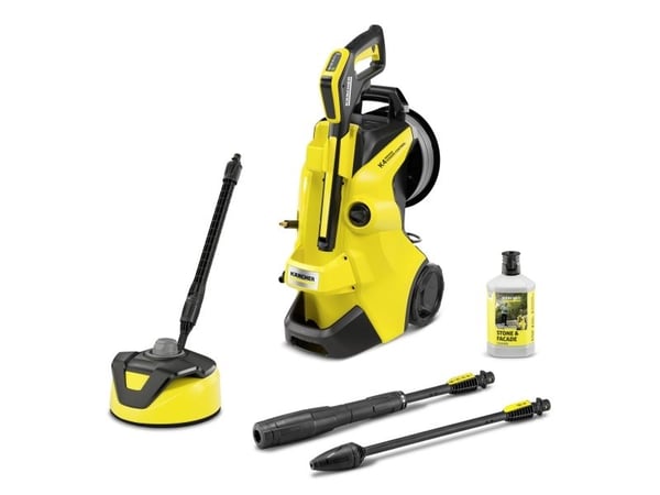 Høytrykksvasker K 4 Premium Power Control Flex Home (gul/svart, med smussblåser, slangetrommel og overflaterens T 5)