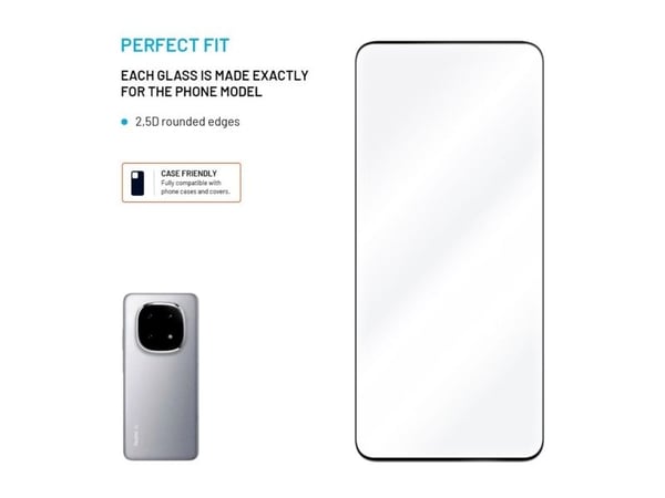FIXED - Skjermbeskyttelse for mobiltelefon - full deksel - 2.5D - glass - rammefarge svart - for Xiaomi Redmi Note 14, Note 14 5G