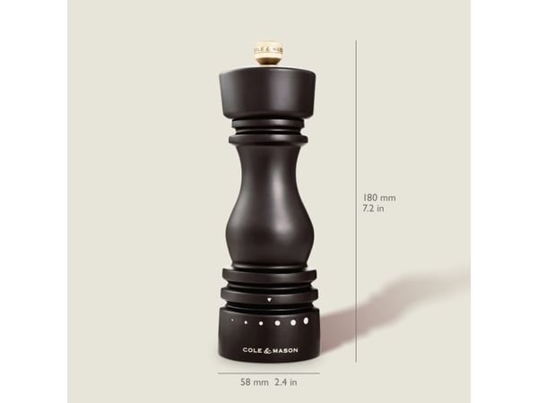 Cole &amp; Mason H233121, Peberkværn, Sort, 60 mm, 60 mm, 180 mm, 260 g