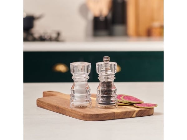 Cole & Mason H243169, Salt- og pepperbøssesett, Gjennomsiktig, Akryl, Plast, 38 mm, 38 mm, 130 mm