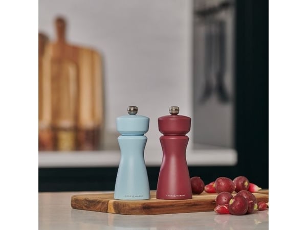 Cole &amp; Mason Kenton, Salt- og pepperkvern, Lyseblå, Gummitre, Keramikk, Pepper, Salt, 60 mm