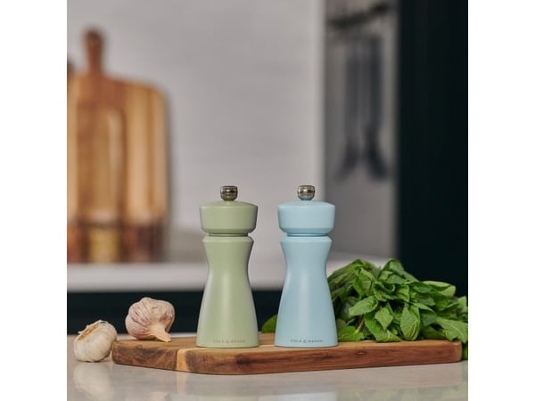 Cole &amp; Mason Kenton, Salt- og pepperkvern, Lyseblå, Gummitre, Keramikk, Pepper, Salt, 60 mm
