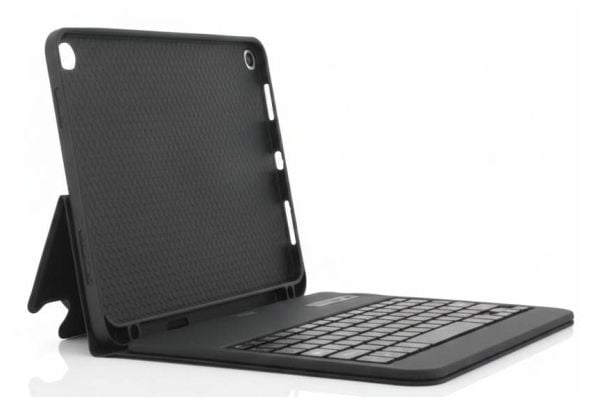 Mobilis Element - Tastatur og folioveske (folioeske) - with french bluetooth keyboard - trådløs - Bluetooth - AZERTY - svart tastatur, svart boks -...