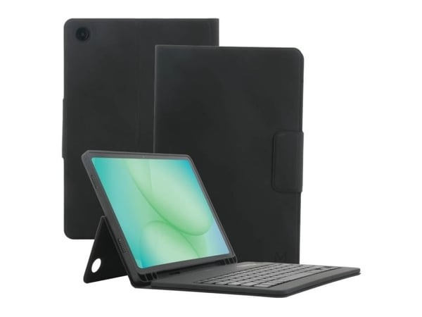 Mobilis Element - Tastatur og folioveske (folioeske) - with french bluetooth keyboard - trådløs - Bluetooth - AZERTY - svart tastatur, svart boks -...